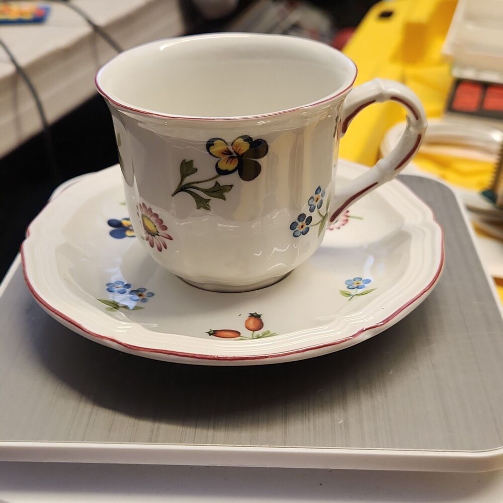 Villeroy & Boch PETITE FLEUR Demitasse Espresso Tea Cup and Saucer